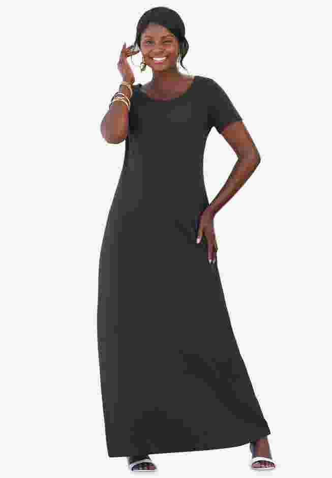 Stretch Cotton T-Shirt Maxi Dress image number 0