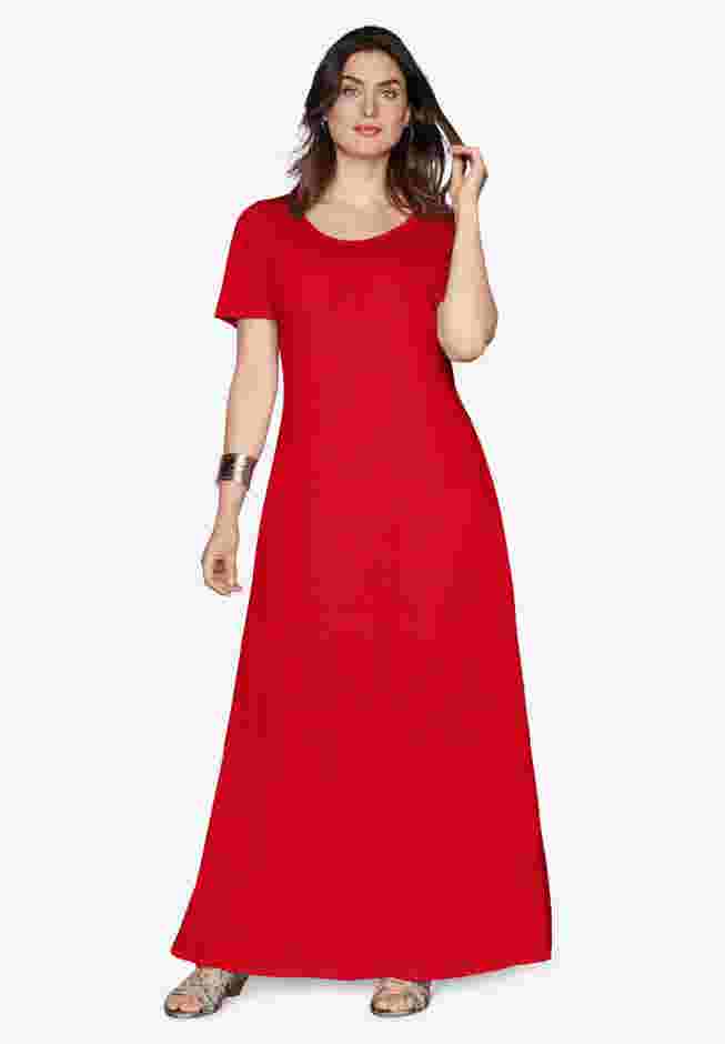 Stretch Cotton T-Shirt Maxi Dress image number 0