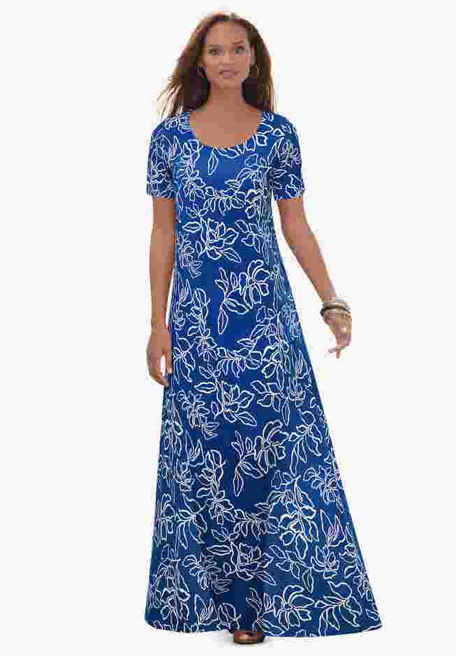 Stretch Cotton T-Shirt Maxi Dress image number 0