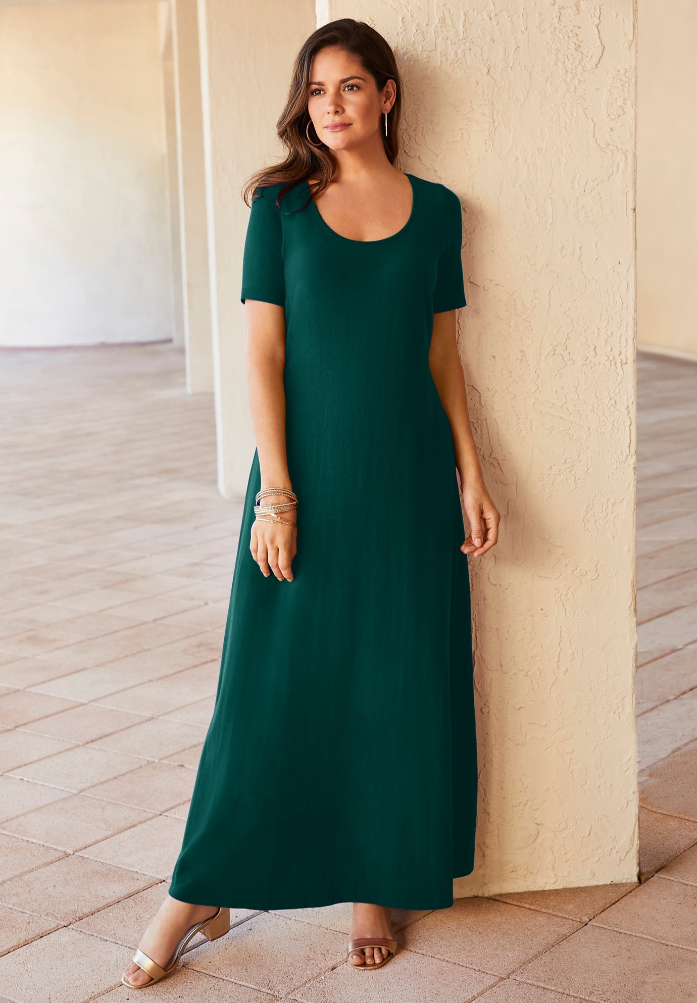 Stretch Cotton T-Shirt Maxi Dress image number 0