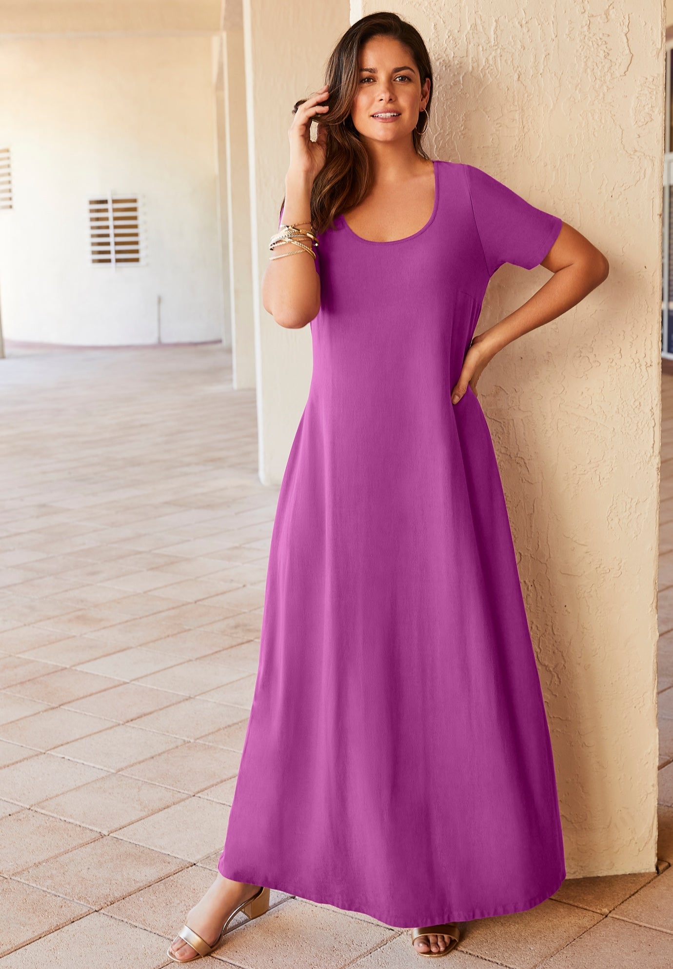 Stretch Cotton T-Shirt Maxi Dress image number 0