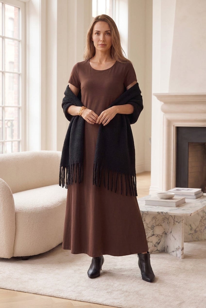 Stretch Cotton T-Shirt Maxi Dress image number 0