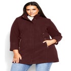 Faux Wool Plain Coat image number null