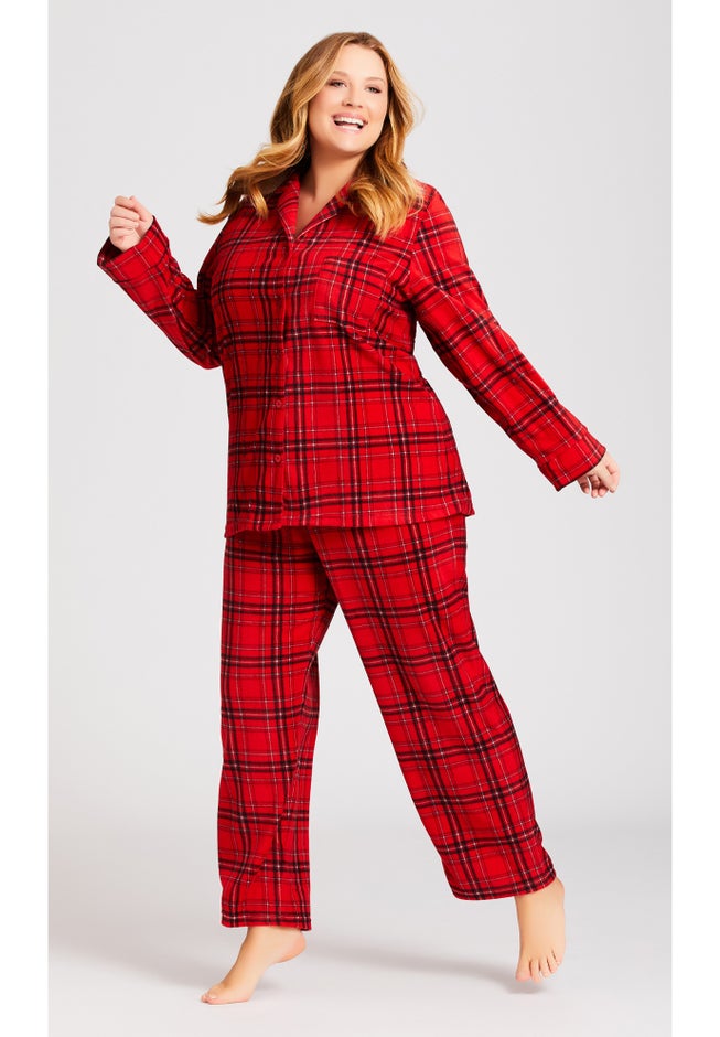 Fleece Check Sleep Top image number null