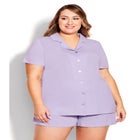 Button Short Sleeve Sleep Top image number null
