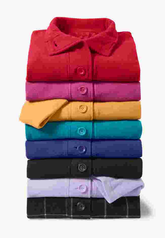 Fleece Swing Funnel-Neck Coat image number 3