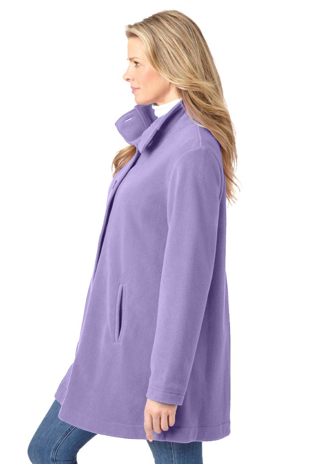 Fleece Swing Funnel-Neck Coat image number 2