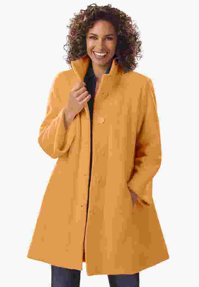 Fleece Swing Funnel-Neck Coat image number 0