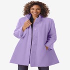 Fleece Swing Funnel-Neck Coat image number null