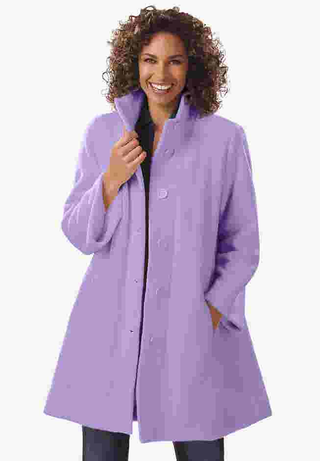 Fleece Swing Funnel-Neck Coat image number 0
