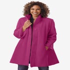 Fleece Swing Funnel-Neck Coat image number null