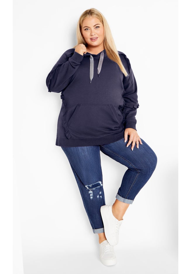 Frill Plain Hoodie image number 1