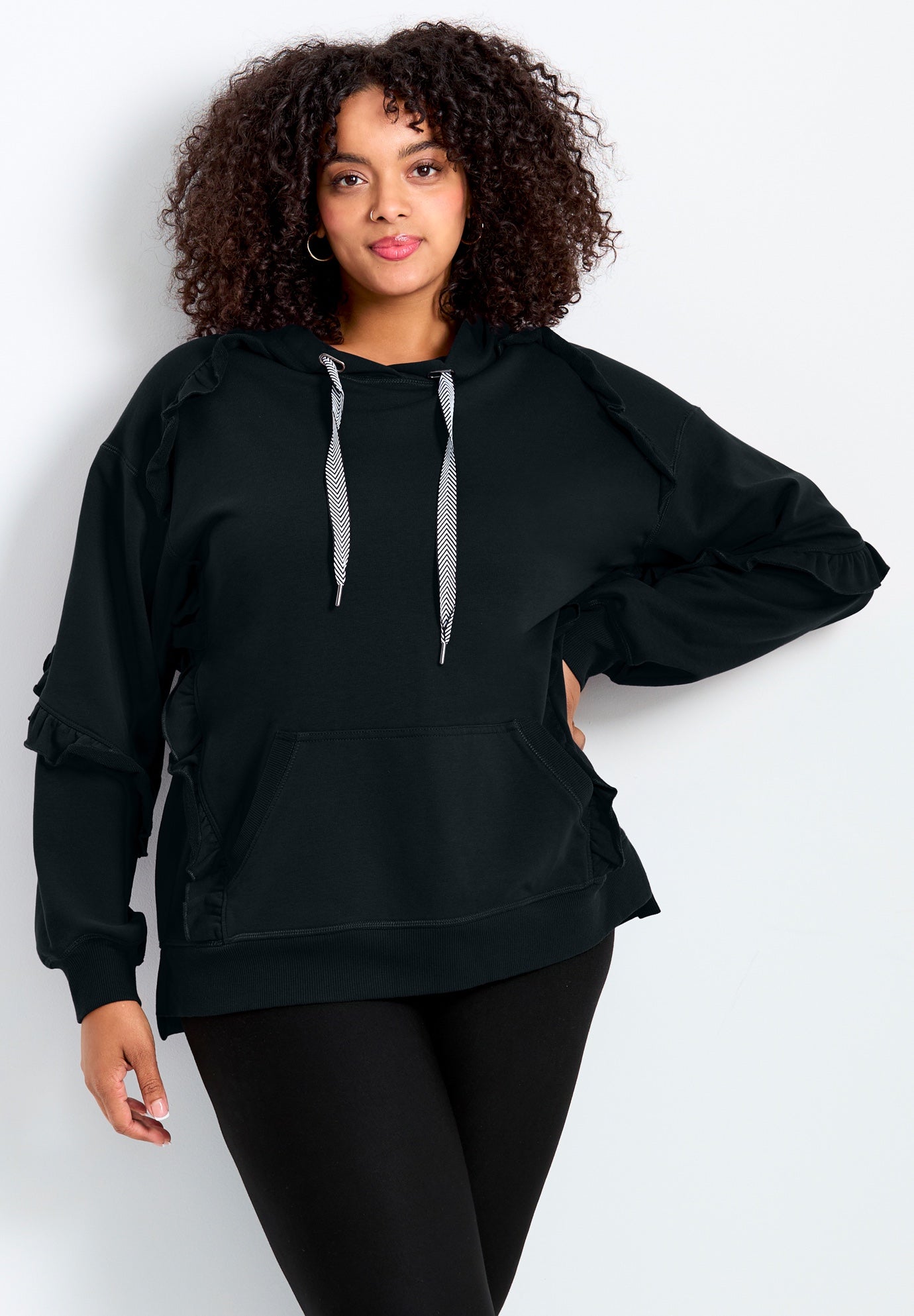Frill Plain Hoodie image number 0