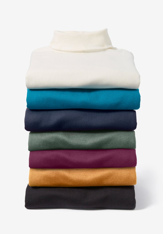 Ribbed Short Sleeve Turtleneck image number 3