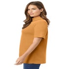 Ribbed Short Sleeve Turtleneck image number null