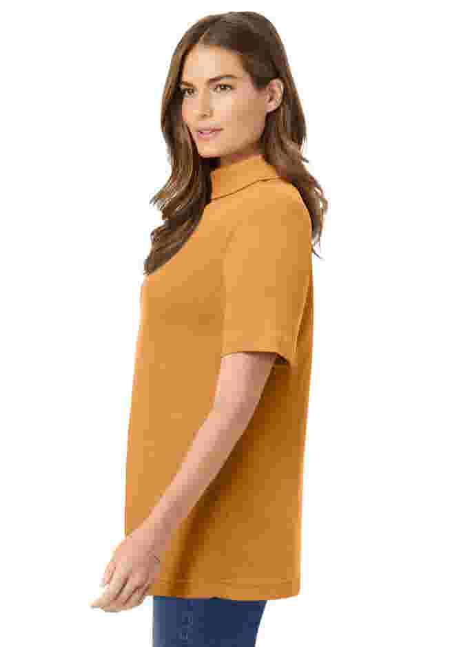 Ribbed Short Sleeve Turtleneck image number 2