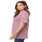 Ribbed Short Sleeve Turtleneck image number null