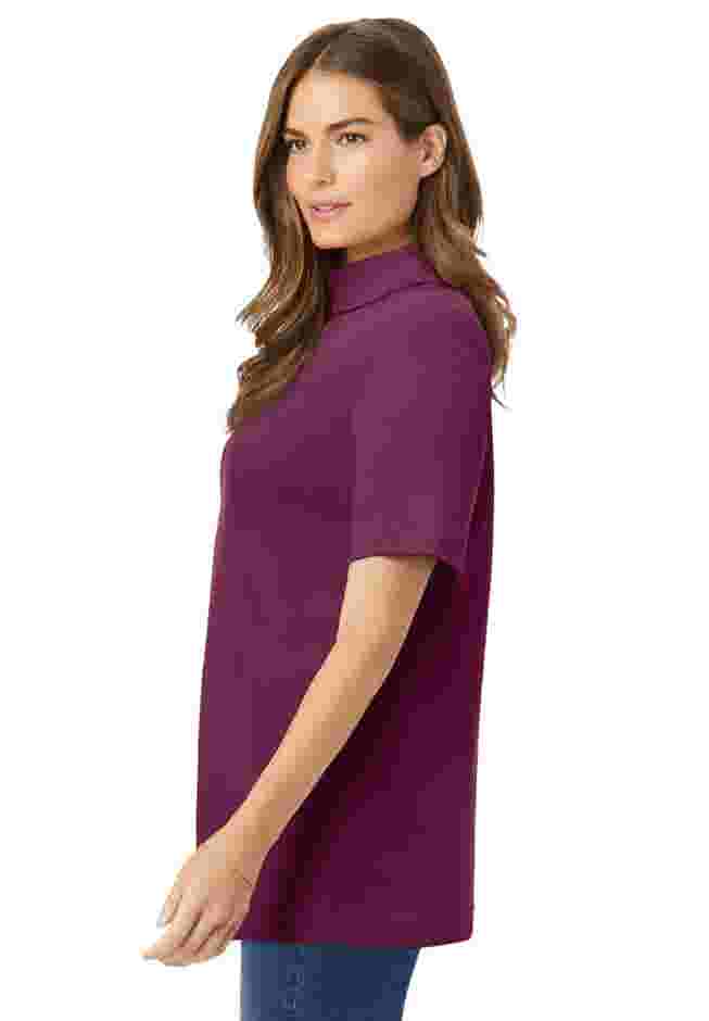 Ribbed Short Sleeve Turtleneck image number 2