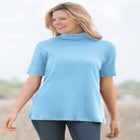 Ribbed Short Sleeve Turtleneck image number null