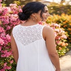 Stretch Cotton Crochet-Back Maxi Dress image number null