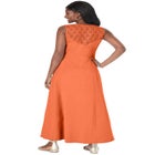 Stretch Cotton Crochet-Back Maxi Dress image number null