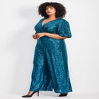 Nada Sequin Puff Sleeve Jumpsuit image number null