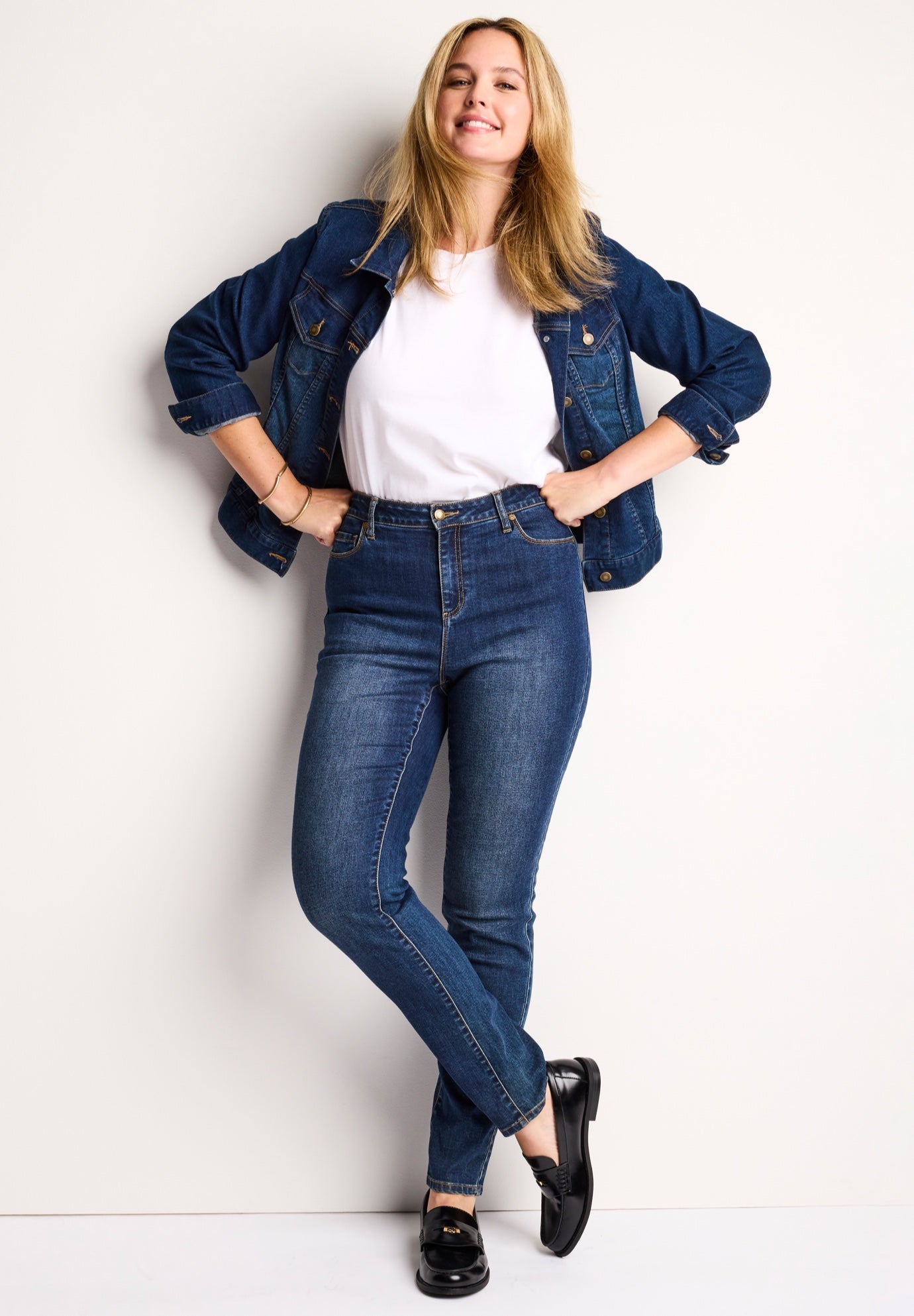 Stretch-Denim Slim-Leg Five-Pocket Jeans image number 0