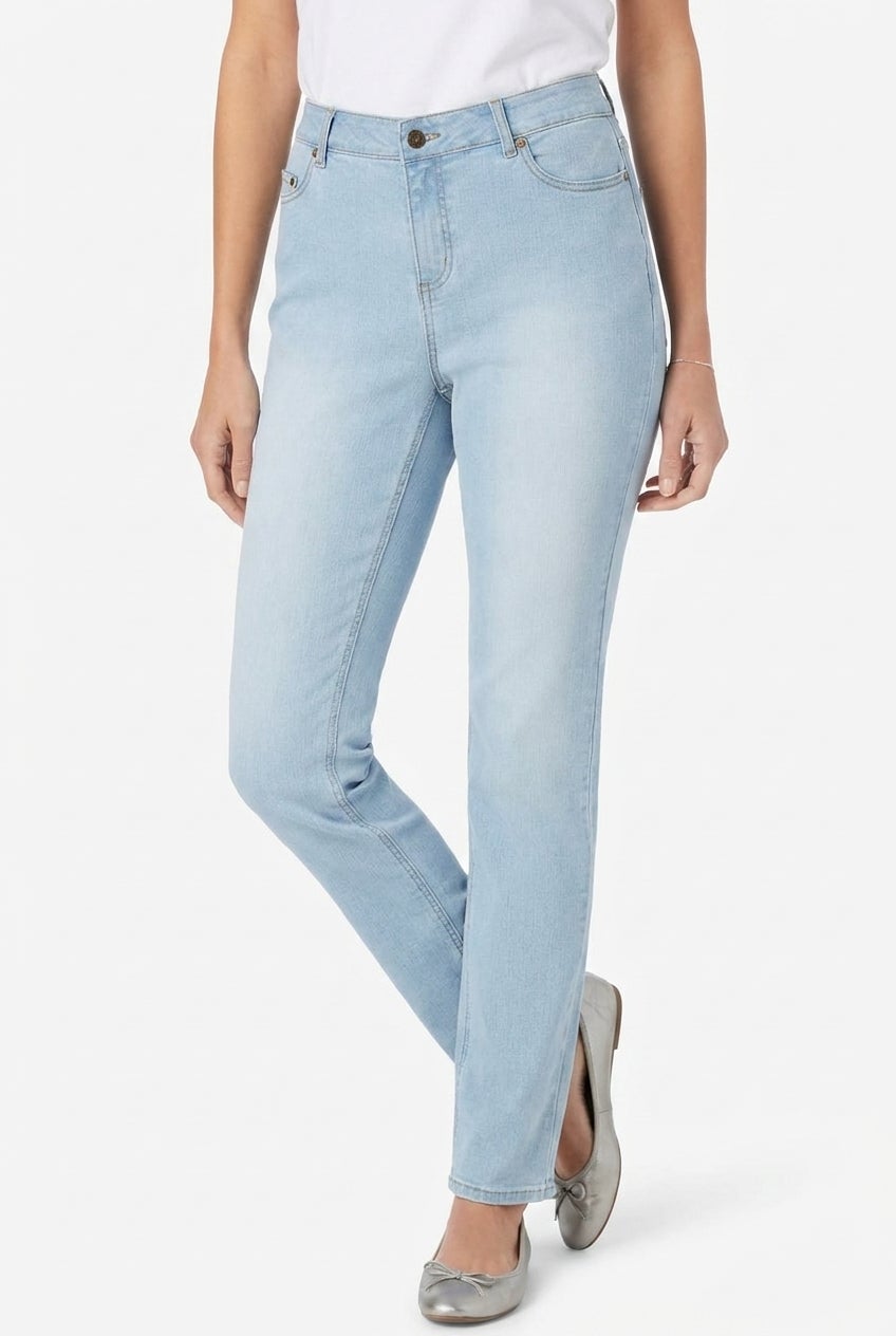 Stretch-Denim Slim-Leg Five-Pocket Jeans image number 0