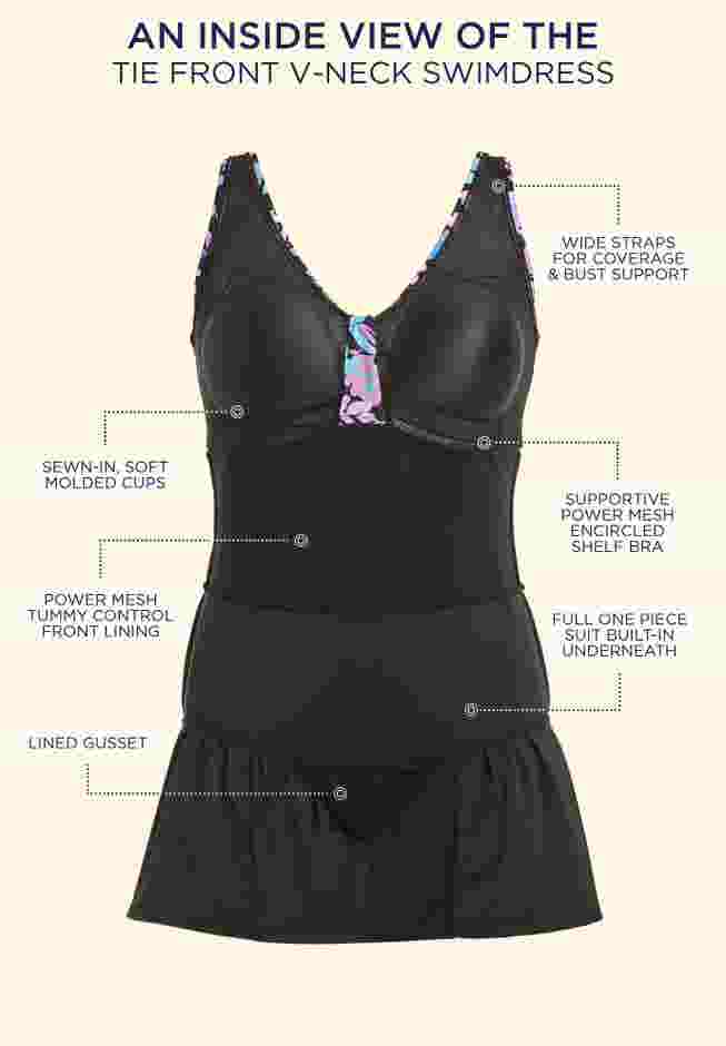 Tie Front V-Neck Swimdress image number 5