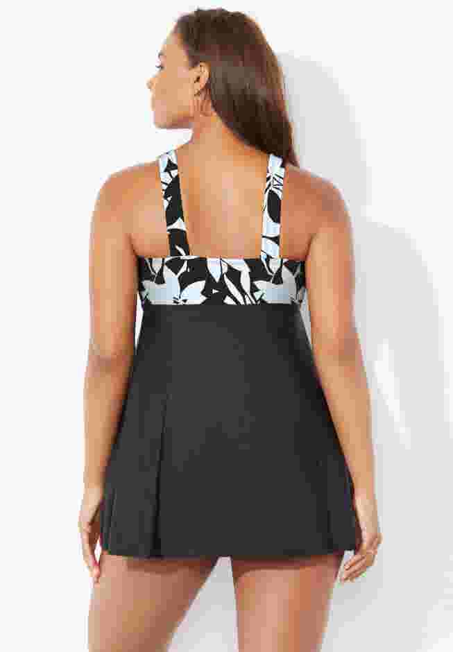 Tie Front V-Neck Swimdress image number 1