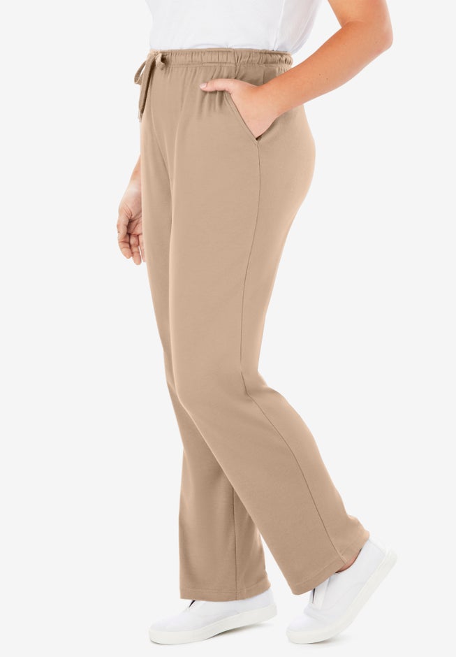 Sport Knit Straight-Leg Pull-On Pants image number 2