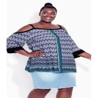 Daisy Cold Shoulder Border Top image number 3