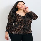 Naomi Print Gathered Sleeve Top image number null