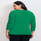 Naomi V Neck Gathered Sleeve Top image number null