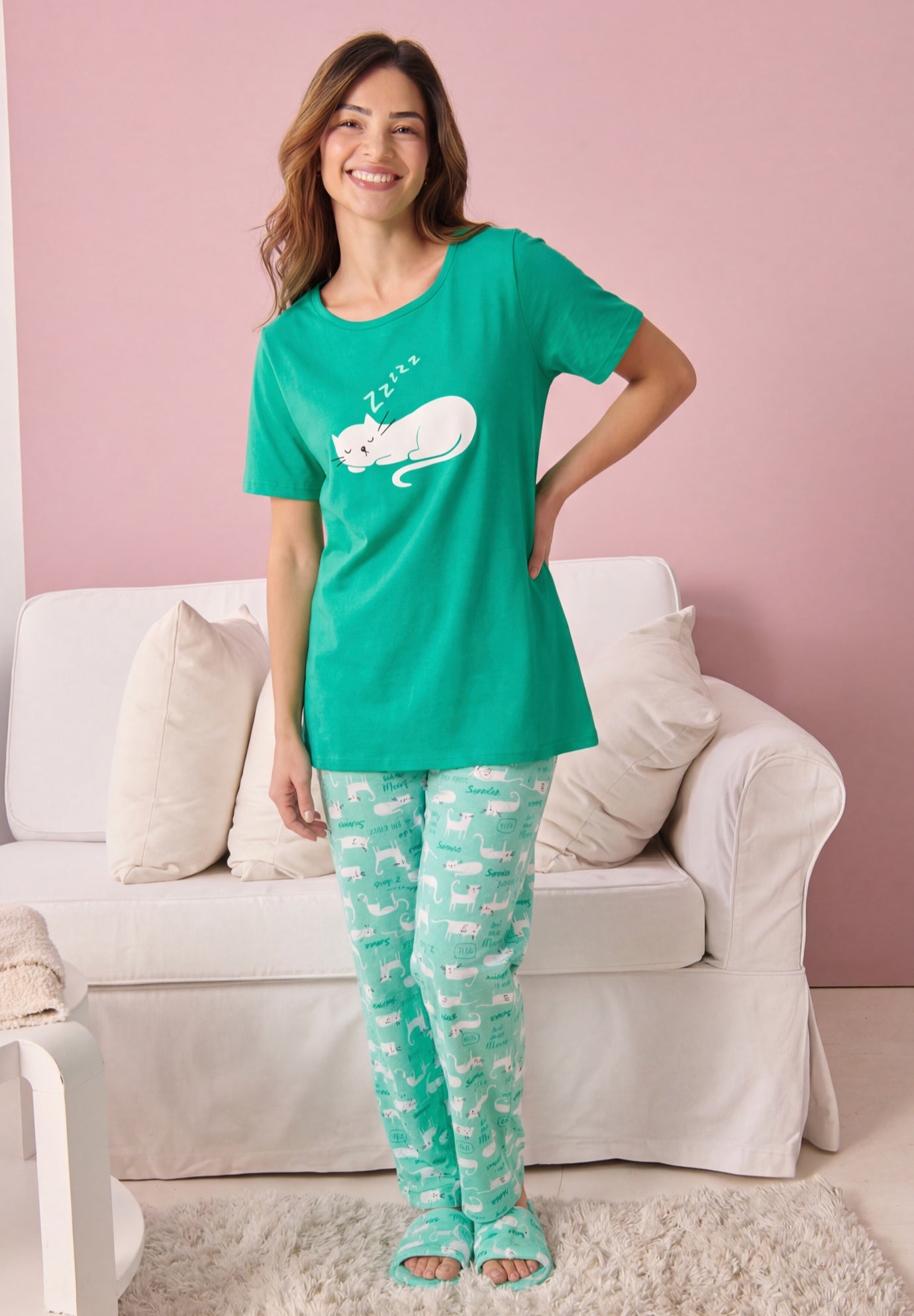 Graphic Tee PJ Set image number 0