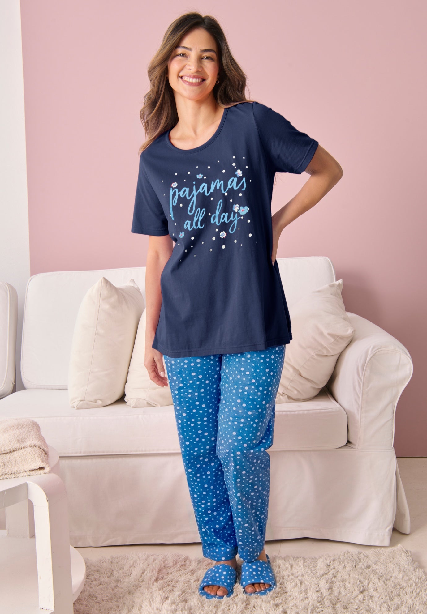 Graphic Tee Pure Cotton PJ Set image number 3