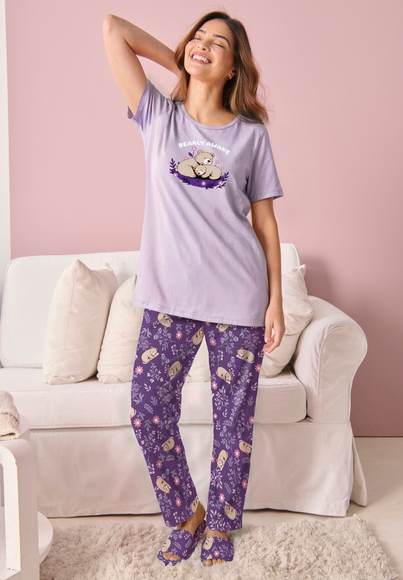 Graphic Tee Pure Cotton PJ Set image number 0