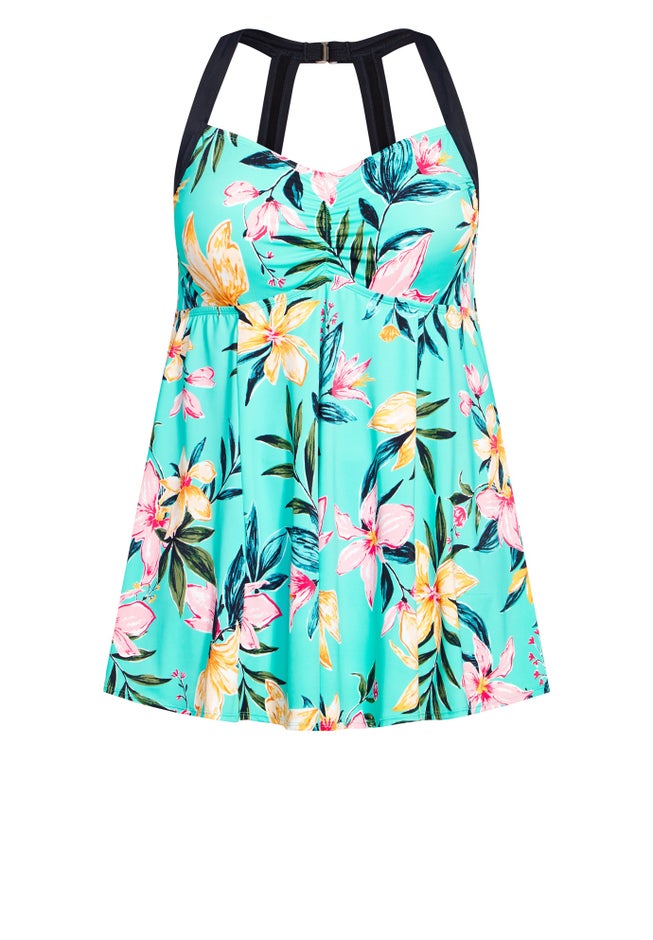 Hi Back Print Swim Dress image number 2