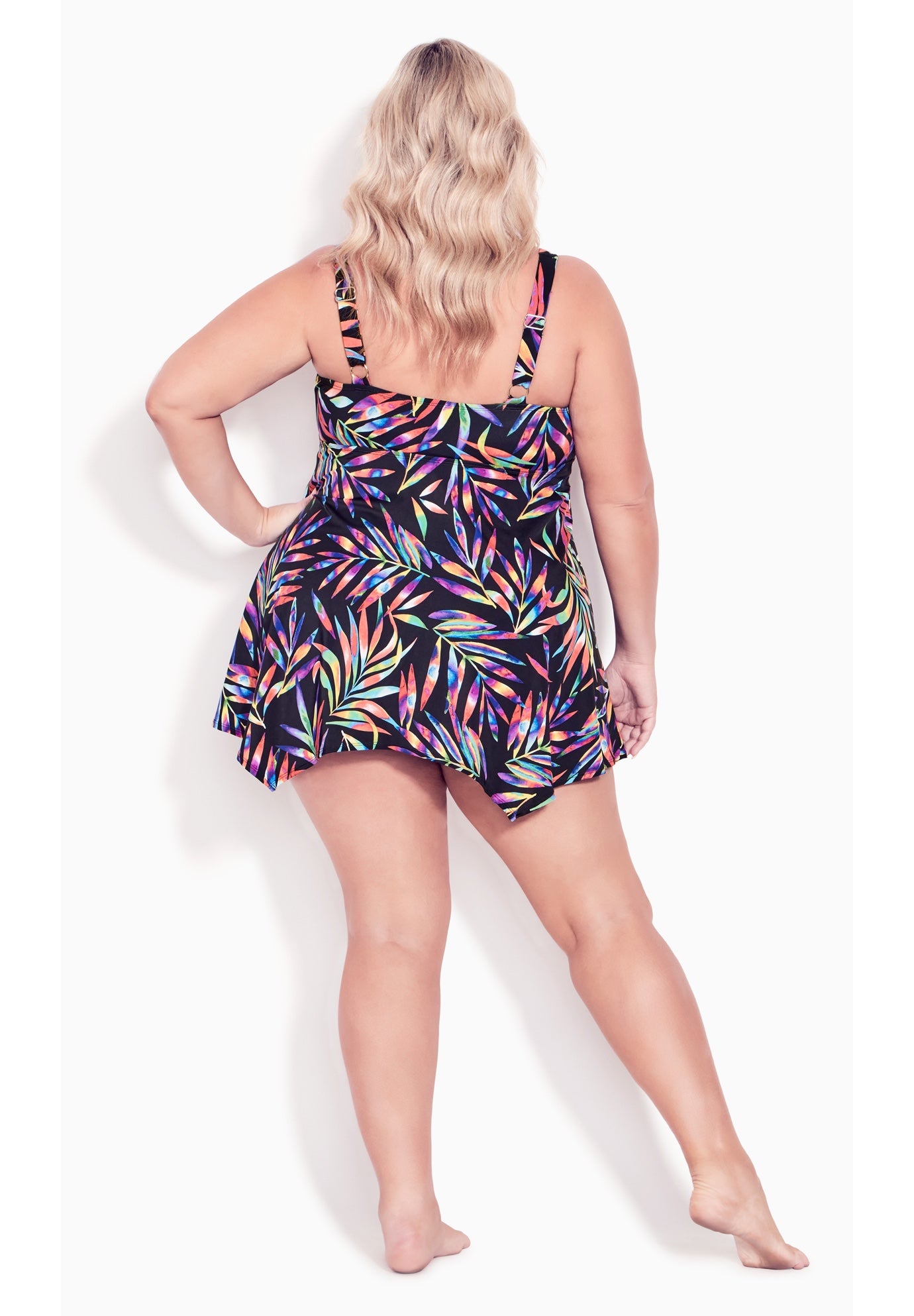 Sharkbite Print Swim Dress image number 1