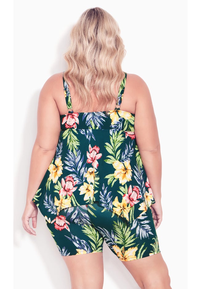 Handkerchief Print Tankini Top image number 2