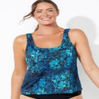 Chlorine Resistant Classic Scoop Neck Tankini Top image number null