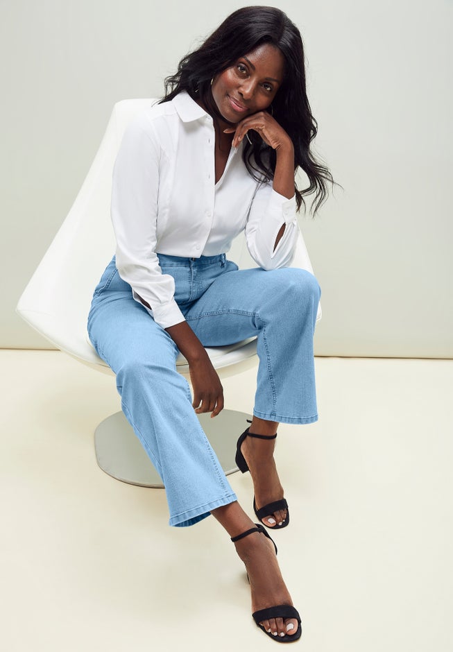 True Fit Stretch Denim Wide Leg Jean image number 3