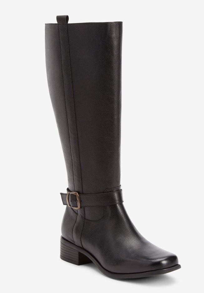 The Donna Tall Wide Calf Leather Boot By Comfortview image number 0