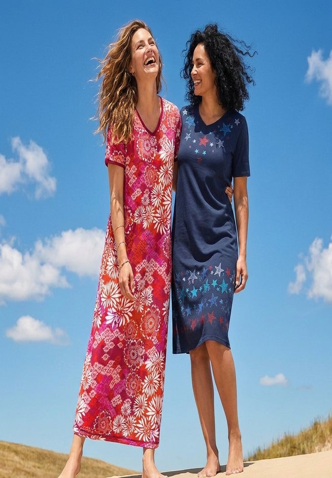 V-Neck Short Sleeve Maxi Lounger image number 3