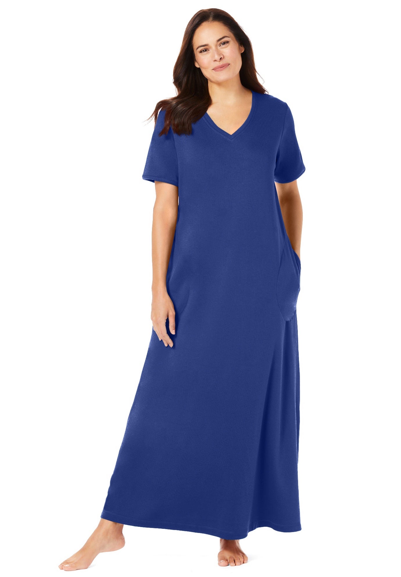 V-Neck Short Sleeve Maxi Lounger image number 0