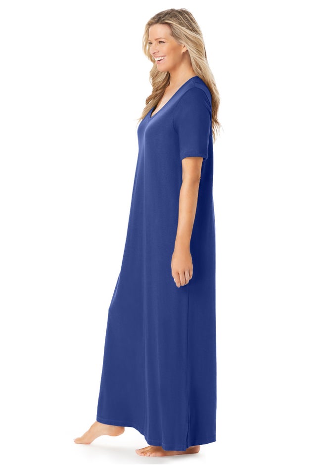 V-Neck Short Sleeve Maxi Lounger image number 2