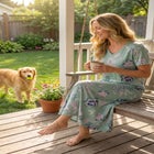 V-Neck Short Sleeve Maxi Lounger image number null