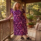 V-Neck Short Sleeve Maxi T-Shirt Lounger image number 0