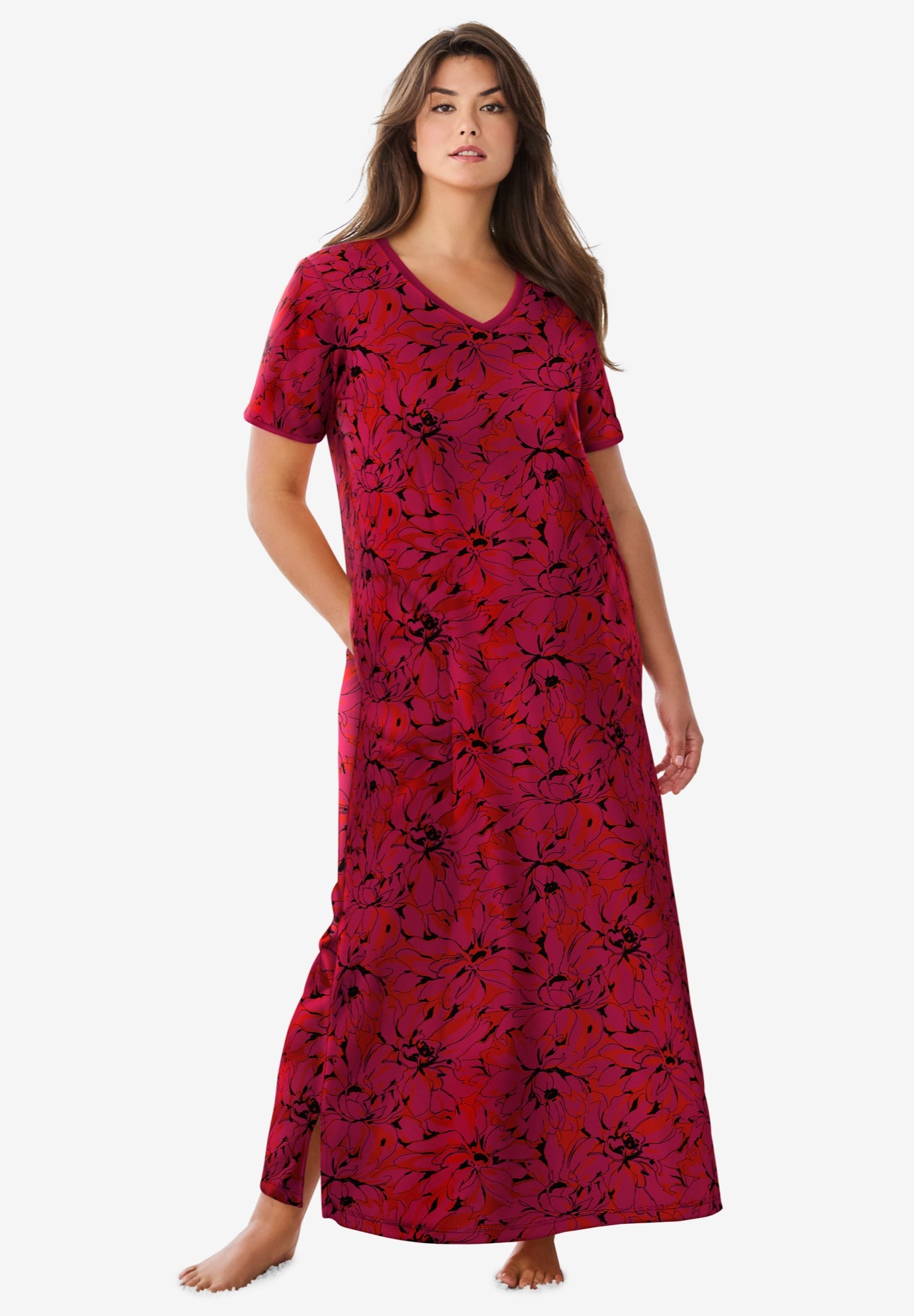 V-NECK SHORT SLEEVE MAXI LOUNGER image number 0