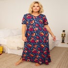 V-Neck Short Sleeve Maxi T-Shirt Lounger image number 0
